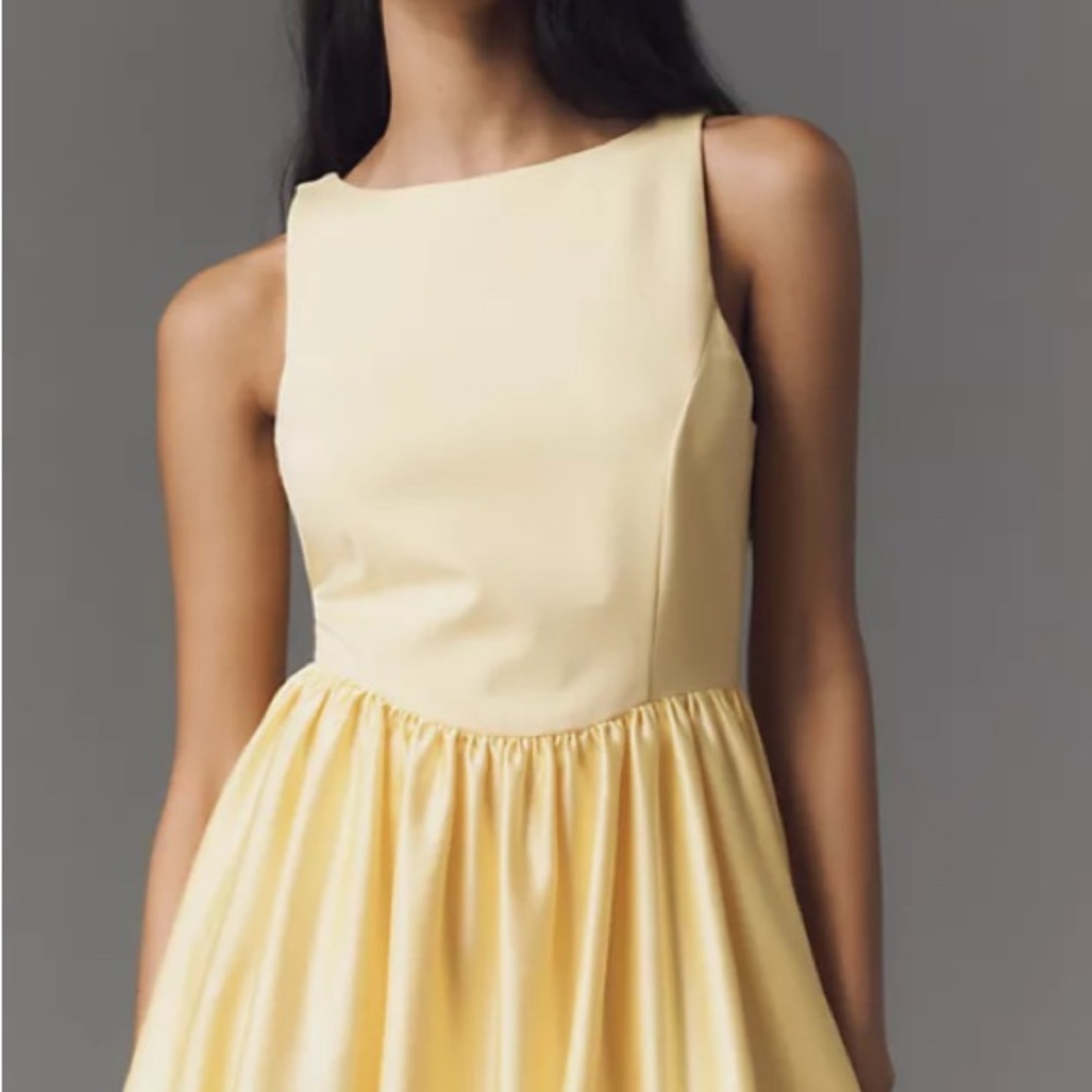 Anthropologie Asymmetrical Yellow Dress
